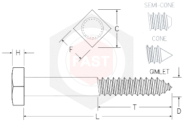 Square Lag Screws
